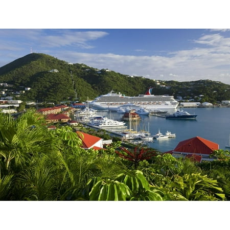 Us Virgin Islands, St, Thomas, Charlotte Amalie and Havensight Cruise Ship Dock, Caribbean Print Wall Art By Gavin