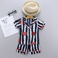 thumbnail image 4 of Hienoo Infant Girls Strawberry Striped Pajamas Short Sleeve Top Shorts Sleepwear Set, Sizes 6M-4T, 4 of 4