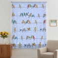 thumbnail image 2 of Blue Birds Sheer Curtains 45 Inches Long, Funny Cute Snowflake Wire Sparrow Light Filering Curtains, Breathable Simi Curtain Privacy Drapes for Kitchen Bathroom Lightweight Small Window Treatment, 2 of 8