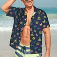 thumbnail image 5 of KLL Men's Hawaiian Shirt Short Sleeve Button Down Beach Shirts-Mardi Gras Carnival, 5 of 5