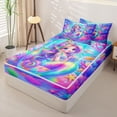 thumbnail image 2 of Homewish Colorful Mermaid Fishtail Zipper Full Size Comforter Sets with Fitted Sheet and 2 Pillowcases,Watercolor Ocean Coral Zipper Bedding Set For Girls,Reversible,4 Pieces, 2 of 7