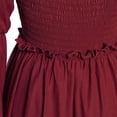 thumbnail image 6 of Guieoi Womens Dresses Long Sleeve Court-Style Asymmetrical Gothic Solid-Color Maxi Dress Maxi Dress Red XL, 6 of 6