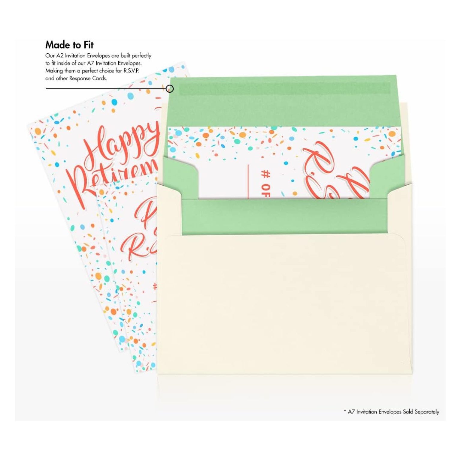 A2 Invitation Envelopes | 4 3/8" x 5 3/4" | Pastel Green | 60lb. Text | 500 Qty