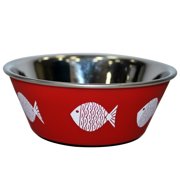 Gofetch Colorful Stainless Steel and Plastic Cat Bowl for Cats, Assorted Colors