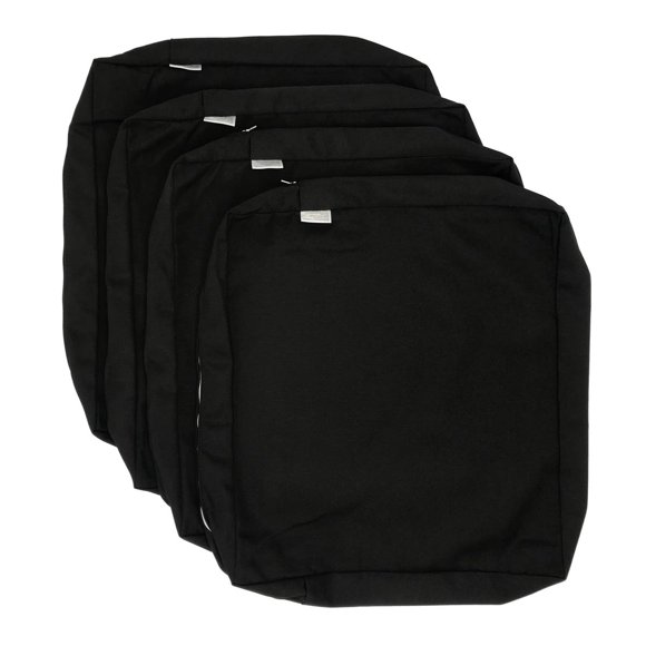 Cozy Lounge Just Black Extérieur Hydrofuge Housse de Coussin d'Assise pour Chaise de Patio Seulement (24"x24"x4" (4 Housses))