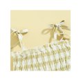 thumbnail image 5 of Seyurigaoka Infant Girl's Summer Romper Dress, Spaghetti Strap Tie-Up Sleeveless Ruched Plaid Printed One Piece, 5 of 9
