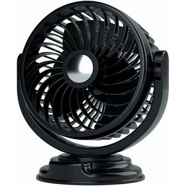 JASGARDE Car Cooling Fan,Portable Quiet Ventilation Electric Car Fan 360 Degree Rotation Sticker Mount Car Fan for SUV, RV, Vehicles with USB Plug