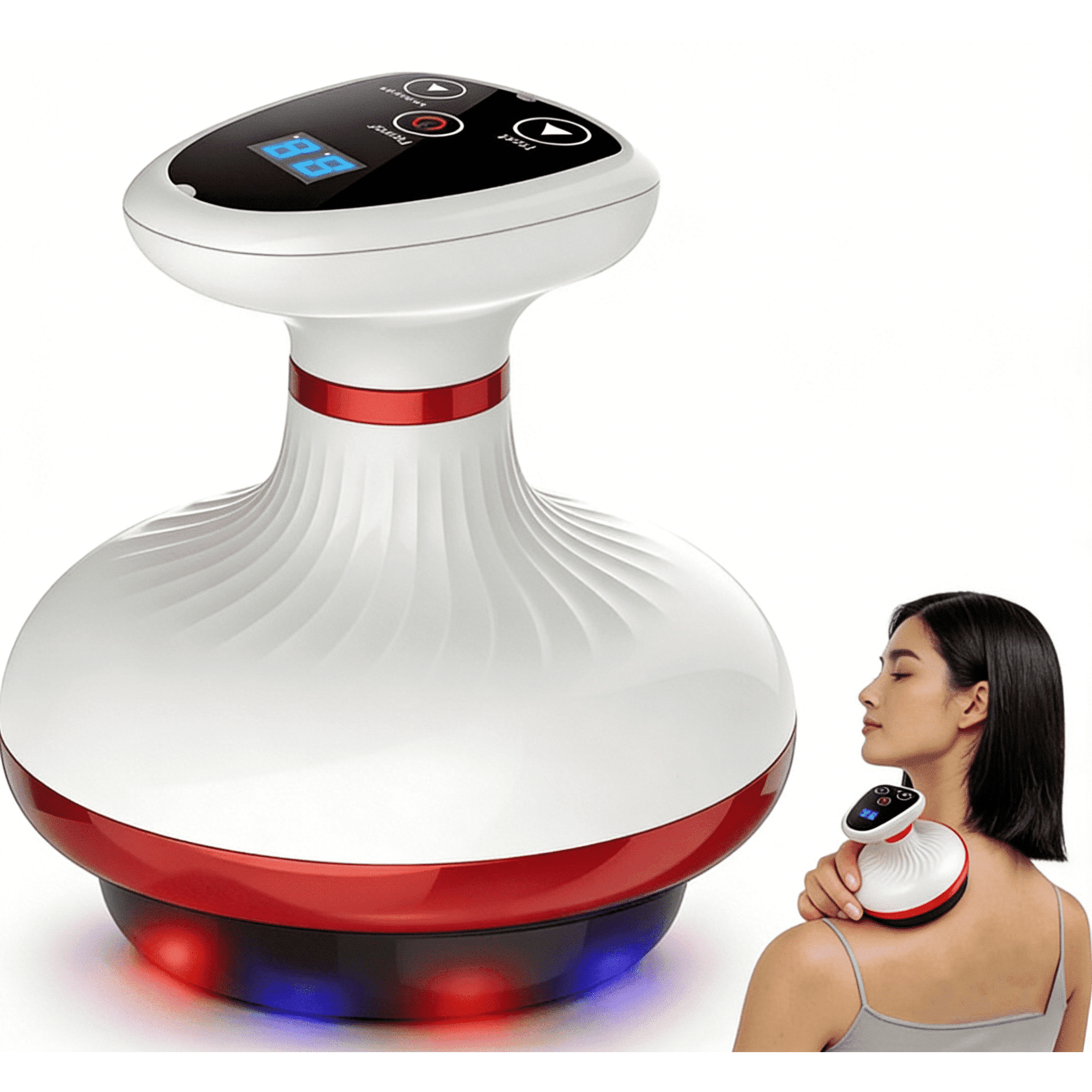 Cellulite Massager，Features 9 Levels of Suction and A Heating Function, One-touch Control, and Long-lasting Battery Life; Suitable for Use on The Legs, Arms, and Abdomen.