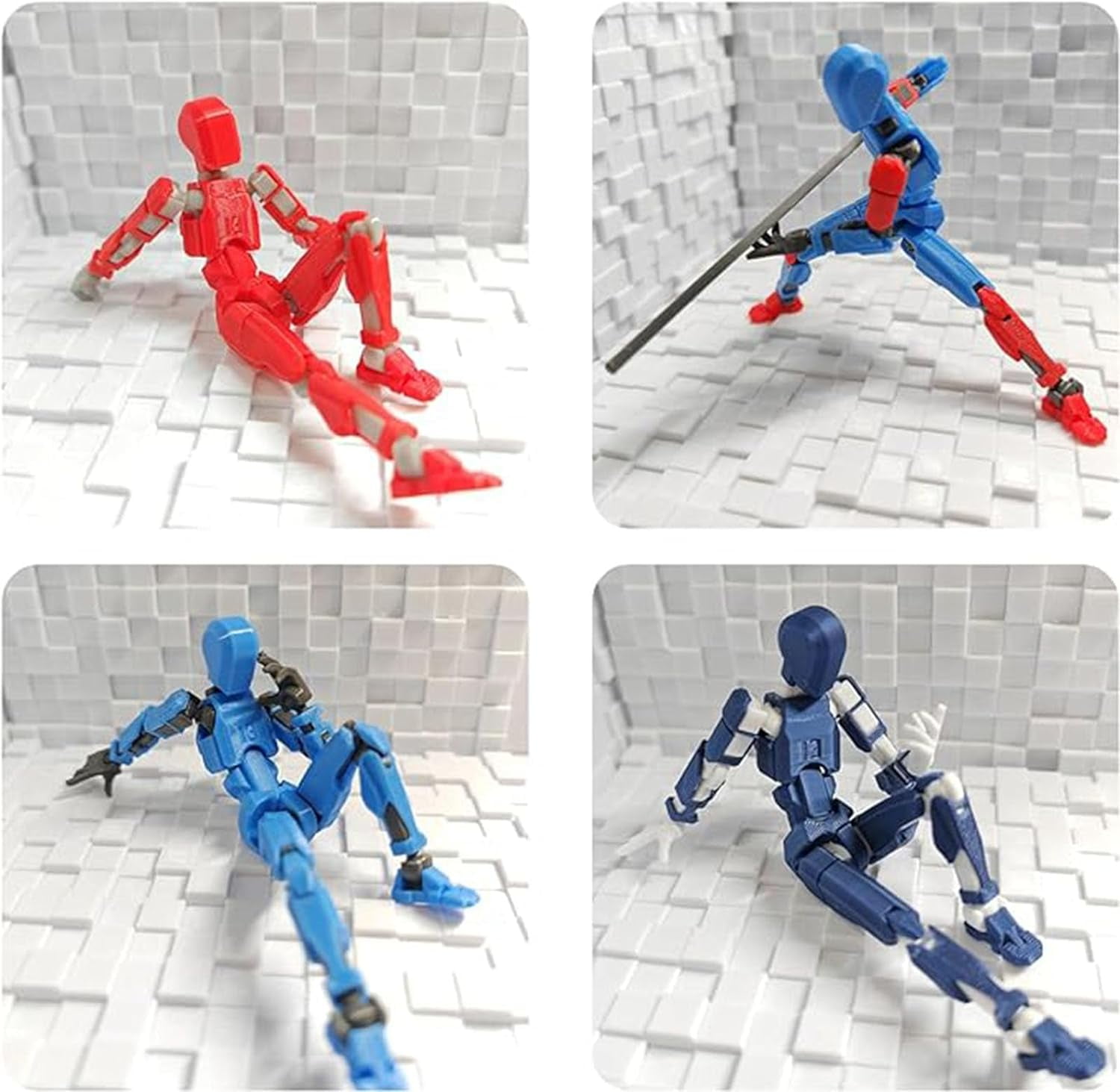 T13 Action Figure Set, 5PCS Robot Action Figure Titan 13 3D Printed Toys Articulated, Suitable For Stop Motion Animation, Desktop Decoration, Christmas Gifts