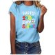 thumbnail image 1 of Camiseta de Profesor de Mujeres, 100 Días Feliz de la Escuela Imprimir Carta de Manga Corta para el Uso Casual Y de Fiesta, la Enseñanza Tee de Moda Temática, 1 of 4