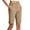 AA-Khaki, variant on QATAINLAV Bermuda Shorts for Women Stretchy High Waisted Side Slits Straight Leg Shorts Solid Casual Knee Length Cropped Pants with Pockets Khaki XXL Camisas Para Hombres