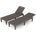 thumbnail image 1 of Gymax Outdoor Chaise Lounge Chairs Set of 2 w/ 5-Position Adjustable Backrests Easy Assembly Brown, 1 of 6