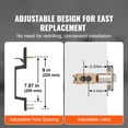 thumbnail image 2 of KFFKFF Front Door Handle, Square Entry Handle Set with Lever, No Lock, Adjustable Hole Space, Zinc Alloy Die-Casting, Reversible for Right and Left Handed Entrance, 2 of 9