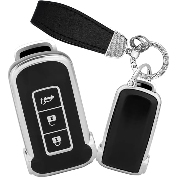 Key Fob Cover Compatible with Mitsubishi Outlander PHEV Eclipse Cross Pajero Delica D5 2018-2023 TPU Keychain Case Holder Protector,A Black