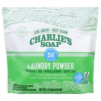 Charlie's Soap, Laundry Detergent Powder 50 Loads, Unscented, 1.3 lb -1 Pack