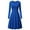 Blue summer dresses, variant on SEMPAI Summer Dresses Summer Dresses Long Sleeve Crew Neck Solid Mid-Length Sundresses Trendy for Casual Women's Plus Dresses