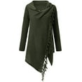 thumbnail image 1 of Poncho Cardigan pour Femmes Mode Ourlet Châle avec Franges Pull Décontracté Ample pour Dames, 1 of 5