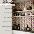 thumbnail image 2 of S4Sassy Peel & Stick Vinyl Wallpaper, Chic Tulip Arch Print Wallpaper Contact Paper Waterproof - Pink, 25"x60", Finish, Wall Covering for Home Decor in Bedrooms, Renter Spaces, Cabinets, 2 of 4
