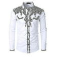 thumbnail image 1 of Mens Western Cowboy Shirt Embroidered Long Sleeve Casual Slim Fit Button Down Shirt, 1 of 4