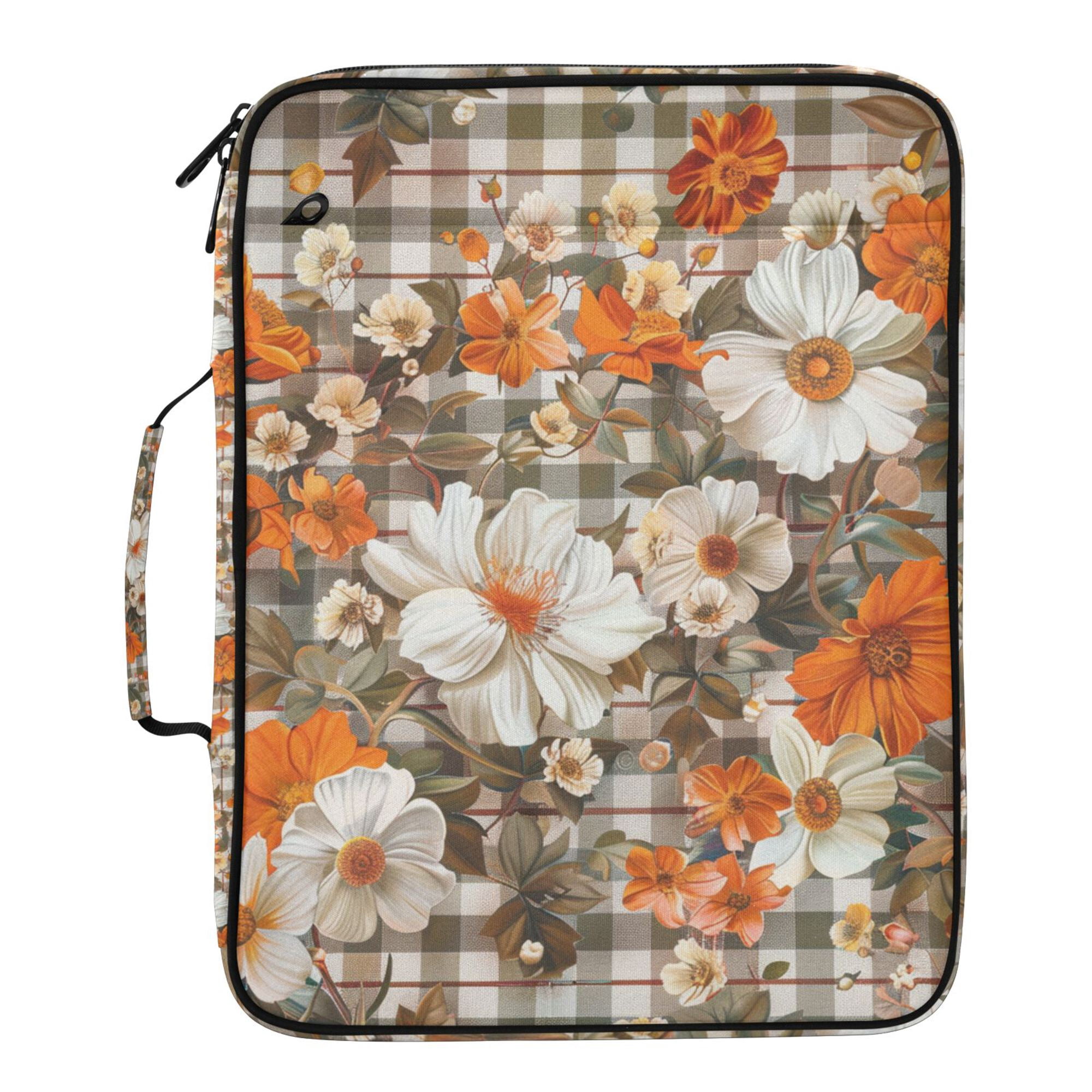 FORMRS Accordion File Folder A4 Size 7-Pocket Expanding Document Organizer Bag with 3 Ring Binder, Rustic Floral