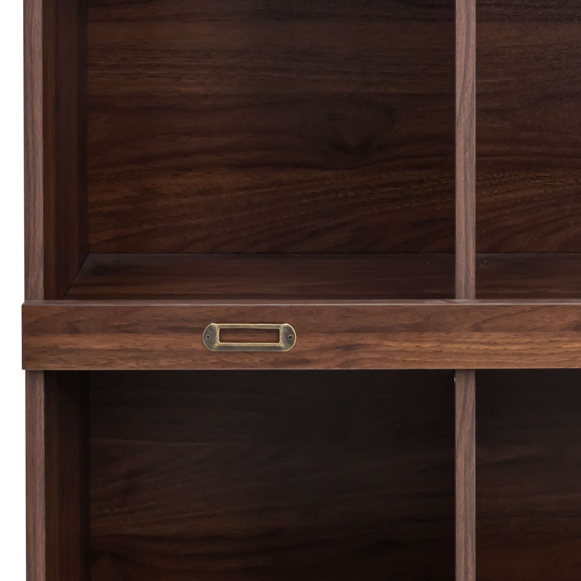 Bookcase, 10 Open Shelves Storage Unit with Melamine Finish, for Books Decor Collectibles in Living Room Office, Walnut