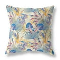 thumbnail image 1 of HomeRoots 414302 16 in. Tropical Intérieur & Extérieur Jeter Oreiller&44; Bleu & Crème, 1 of 3