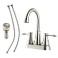 thumbnail image 2 of 4-Inch Brushed Nickel Stainless Steel 2-Handle Center-set Bathroom Faucet (with Pop-Up Drain and 2 Water Supply Lines), 2 of 4