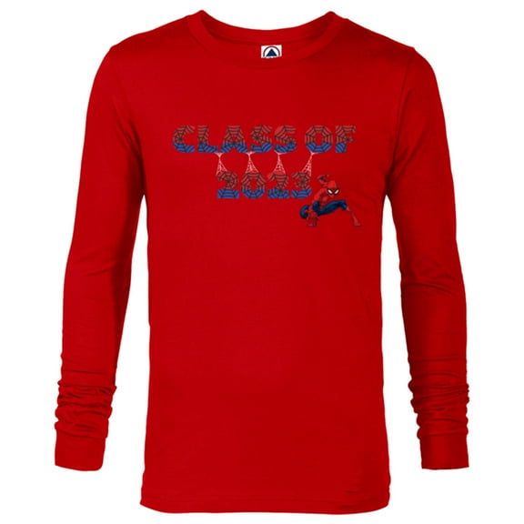 Marvel Spider-Man Class of 2023 Graduation Web Letters - Long Sleeve T-Shirt for Men - Customized-New Red