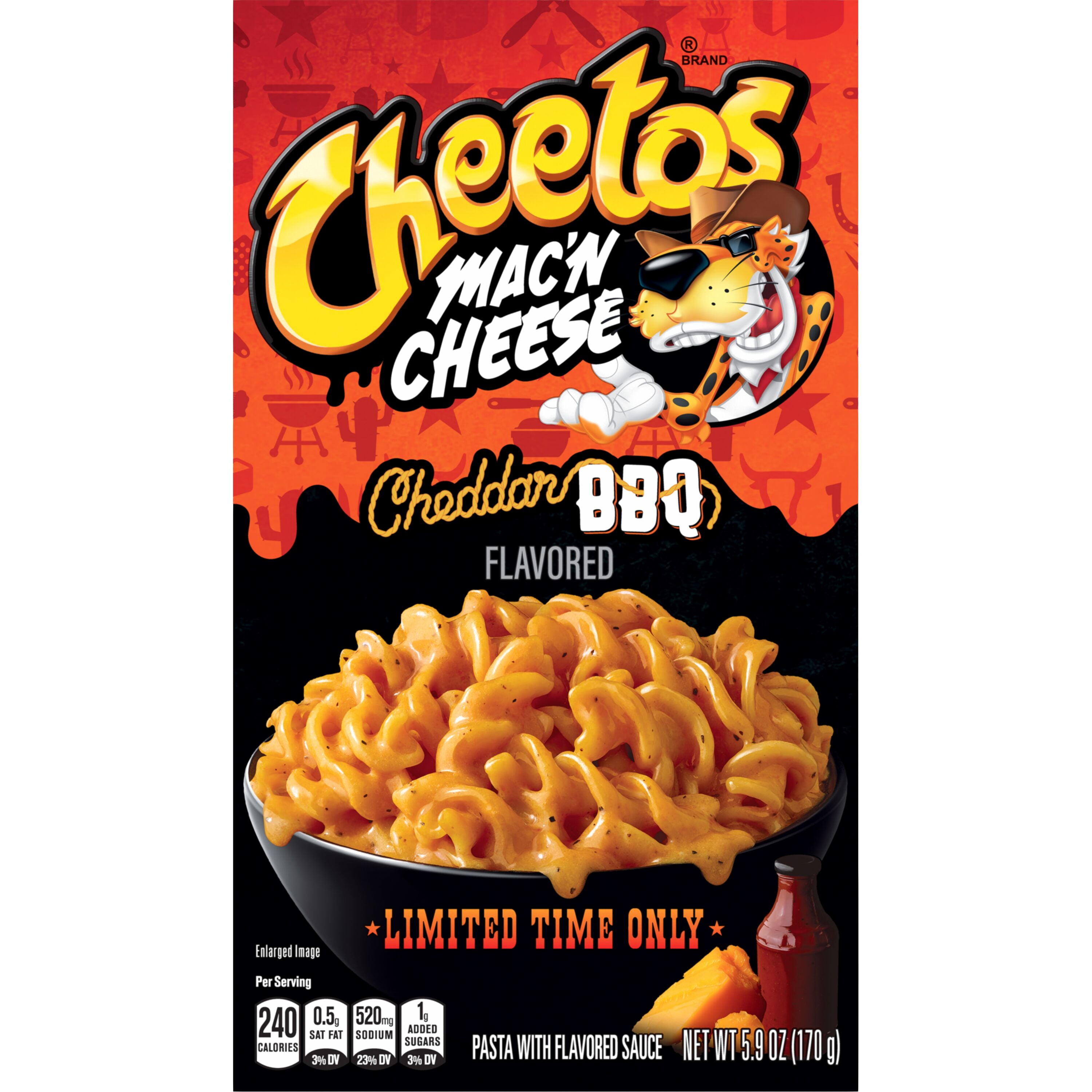 (12 pack) Cheetos Mac 'N Cheese Cheddar Barbeque Flavored Pasta, 5.9 oz