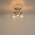 thumbnail image 2 of C Cattleya 3-Light Satin Nickel Semi Flush Mount with Glass Shade, 2 of 7