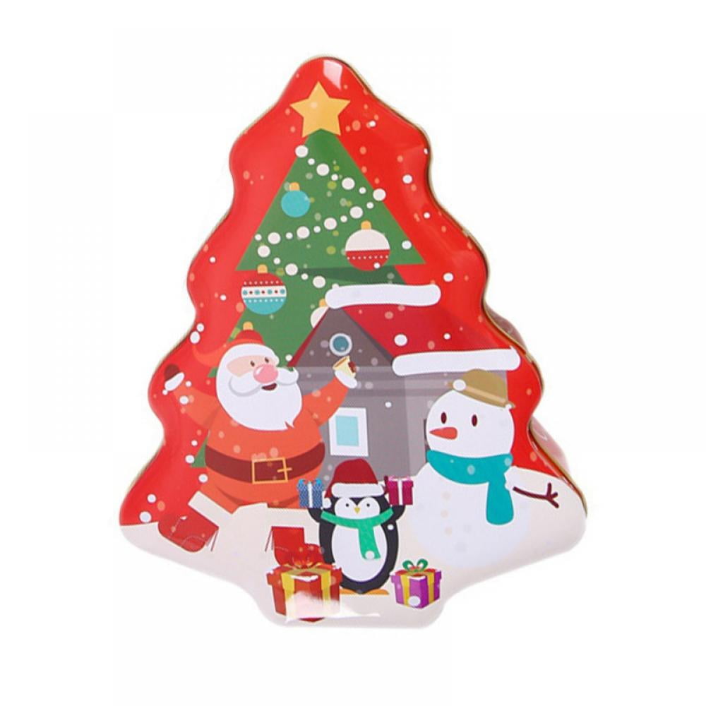 Christmas Cookie Tins, Large Capacity TreeShaped Christmas Tinplate