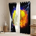 thumbnail image 3 of Homewish Boys Ball Game Black Out Curtains,Tennis Sport Theme Curtains Pack of 2 (42x63 Each),Yellow Orange Black Bedroom Curtains For Boys Kids,Breathable Home Decor, 3 of 6