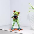 thumbnail image 6 of HANXIULIN Frog Figurine Decor A Frog Sitting On The Toilet Playing With His Phone Frog Sculpture Statue Creative Craft Resin Great for Desk Bathroom Home Decoration Home Decor, 6 of 9