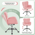 thumbnail image 4 of Alden Design Modern Faux Leather Desk Chair with Mid-back Padded Armrests for Office, Pink, 4 of 7