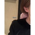 thumbnail image 1 of Pendientes de perlas para mujer, de plata 925, con orificio para la oreja y aguja, con espiral antimosquitos, pendientes con clip para la oreja, gran sentido, 1 of 6