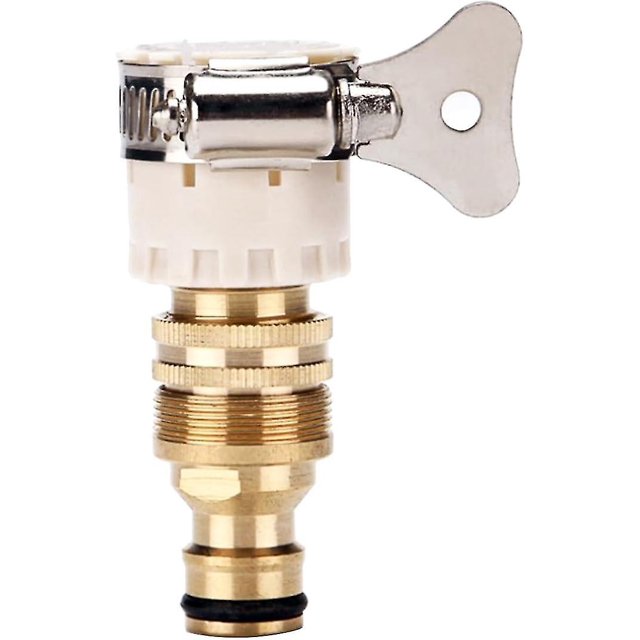 Adaptador de grifo de cocina, adaptador de grifo de jardín, conector de grifo de latón desmontable, conector de tubería de junta universal tres en uno