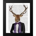 thumbnail image 2 of Fab Funky 12x14 Black Modern Framed Museum Art Print Titled - Deer in Evening Suit, Portrait, 2 of 5