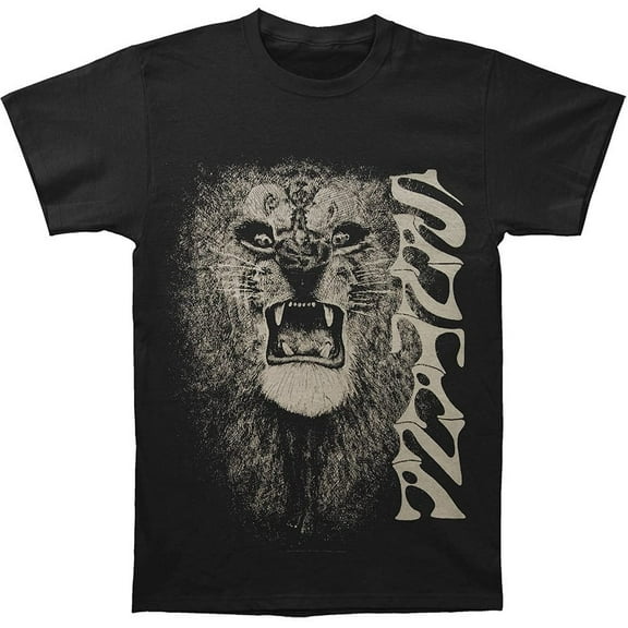 Santana Men's White Lion T-Shirt Black Large | Officially Licensed Merchandise