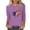 Purple, variant on SYMOID Womens Red 4th of July Shirt Heart American Flag 3/4 Sleeve Crew Neck Patriotic Top,Size 4XL