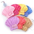 thumbnail image 4 of Microfiber Hair Drying Cap Super Absorbent Quick Dry Shower Towel Wrap with Bowtie Cute Bath Hair Turban for Women Spa Bathroom Accessories Random Color 1Pcs, 4 of 5