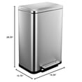 thumbnail image 3 of Kselythan 13 Gallon/50 L Garbage Can, Stainless Steel Kitchen Step Trash Can, Rectangular Metal Kitchen Garbage Bin with Soft Close Lid, Fingerprint-Proof Trash Bin, 3 of 9
