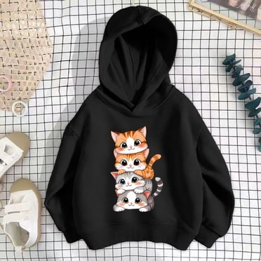 Bnwani Toddler Hoodies Girls Cotton Long Sleeve Fall Loose Sweatshirt Printed Pullover