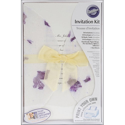 Wilton Print Your Own Invitations Kit Pressed Floral Lavender 50 Ct 1008 173 Walmart Com Walmart Com