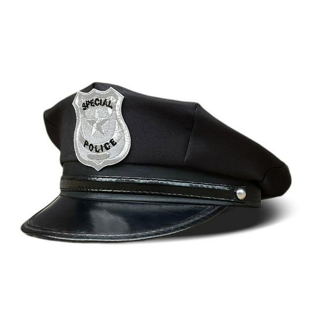 Gorra Special Police negra de poliéster para adultos de 58 cm