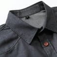 thumbnail image 4 of WTOBBYMen's Classic Denim Button Down Shirt with Two Front Pockets, Solid Color Long Sleeve Casual Lapel Shirt for Everyday Wear & Comfortable Styling,Black L, 4 of 4