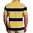 thumbnail image 6 of Garbnen Polo T Shirts for Men Short Sleeve Striped Color Block Collared Men's Henley Shirts Lightweight Breathable Casual Summer Beach Vacation Golf Shirts Men Yellow XL, 6 of 7