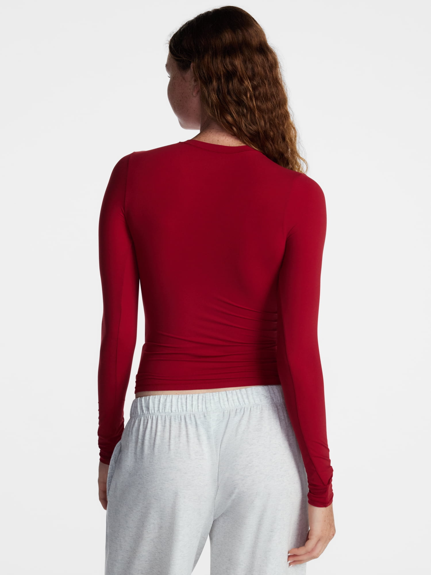 No Boundaries Fit Stretch Tee with Long Sleeves, Women's XS-XXXL