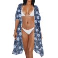 thumbnail image 3 of HELLHERO Lightweight Long Kimono Cover Ups for Swimwear Women for Summer High Quality Fabrics One Size Bathing Suit Cover Up Navy Floral, 3 of 6