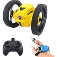 thumbnail image 1 of facefd RC Bounce Stunt Car 2.4Ghz Remote Control Car for Kids Watch Gesture Sensing RC Jump Car with Music and LED Light Yellow, 1 of 5