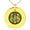 Gold, variant on Stainless Steel Torii Samurai Crest Engraved Small Medallion Circle Charm Pendant Necklace